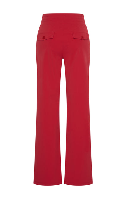 Mi Piace Heavy Travel Broek Flared Dark Red 202136 Stretchshop.nl