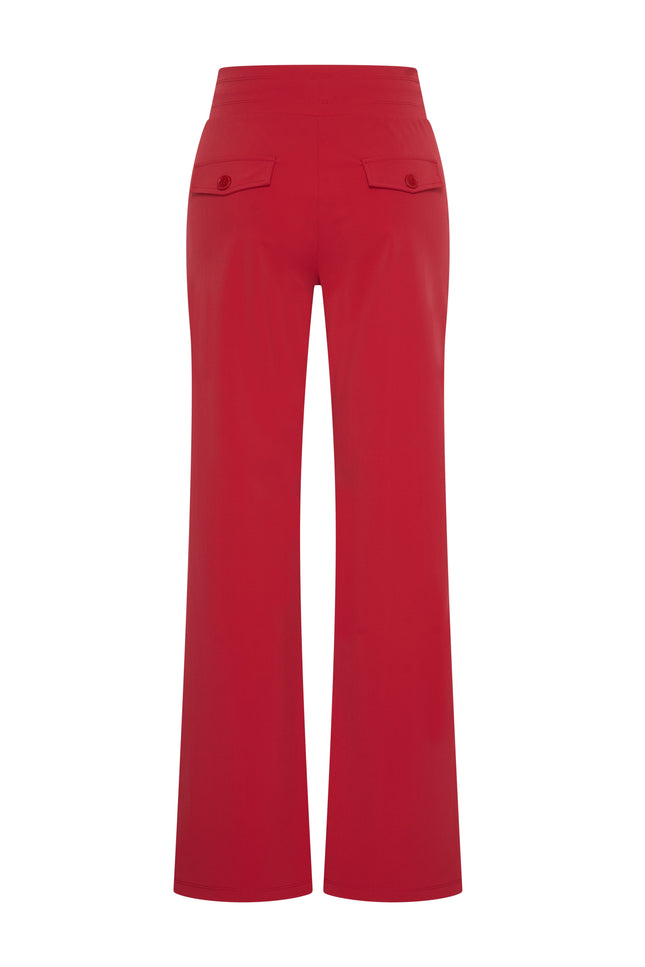 Mi Piace Heavy Travel Broek Flared Dark Red 202136 Stretchshop.nl