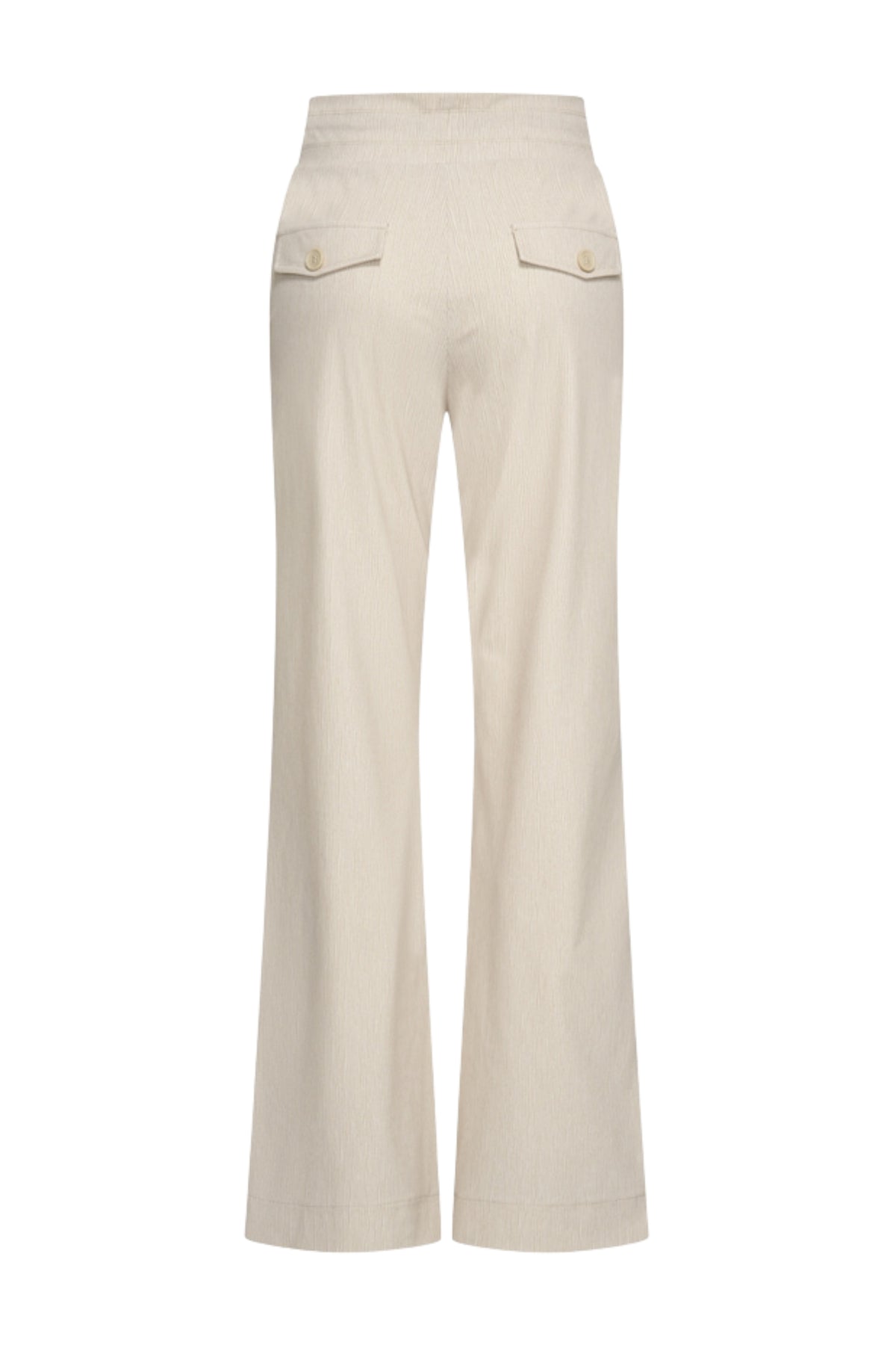 Zwarte Heavy Travel broek van Mi Piace met structuurprint, volledig zichtbaar in de afbeelding.