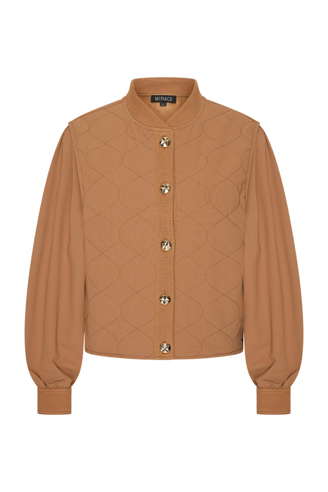 Mi Piace Jacket Stepped Mocca 202535 Stretchshop.nl