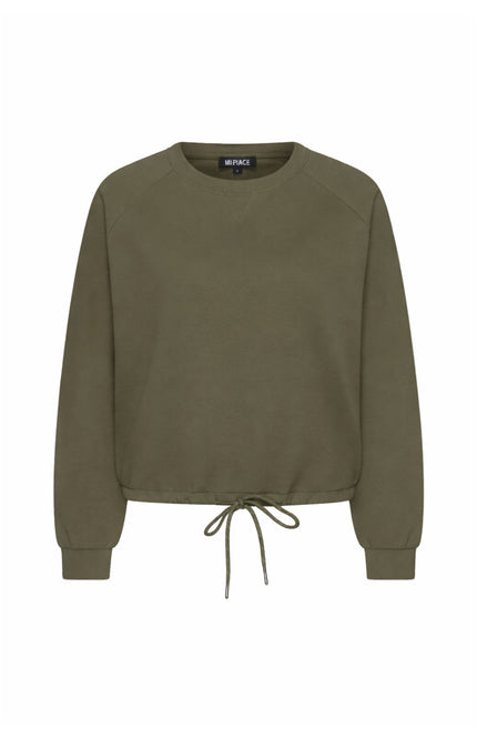 Mi Piace Top Sweat Cord Olive 251038 Stretchshop.nl