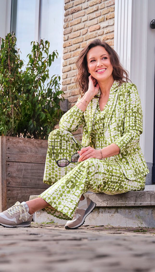 Mi Piace Travel Blazer Batik Print Kelp Forest Kit 202015 Stretchshop.nl