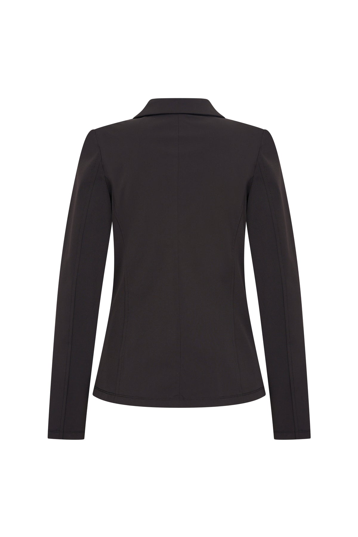 Zwart reisblazer van Mi Piace, stijlvolle jas met nette snit en comfortabel materiaal, geschikt voor reizen en zakelijke gelegenheden