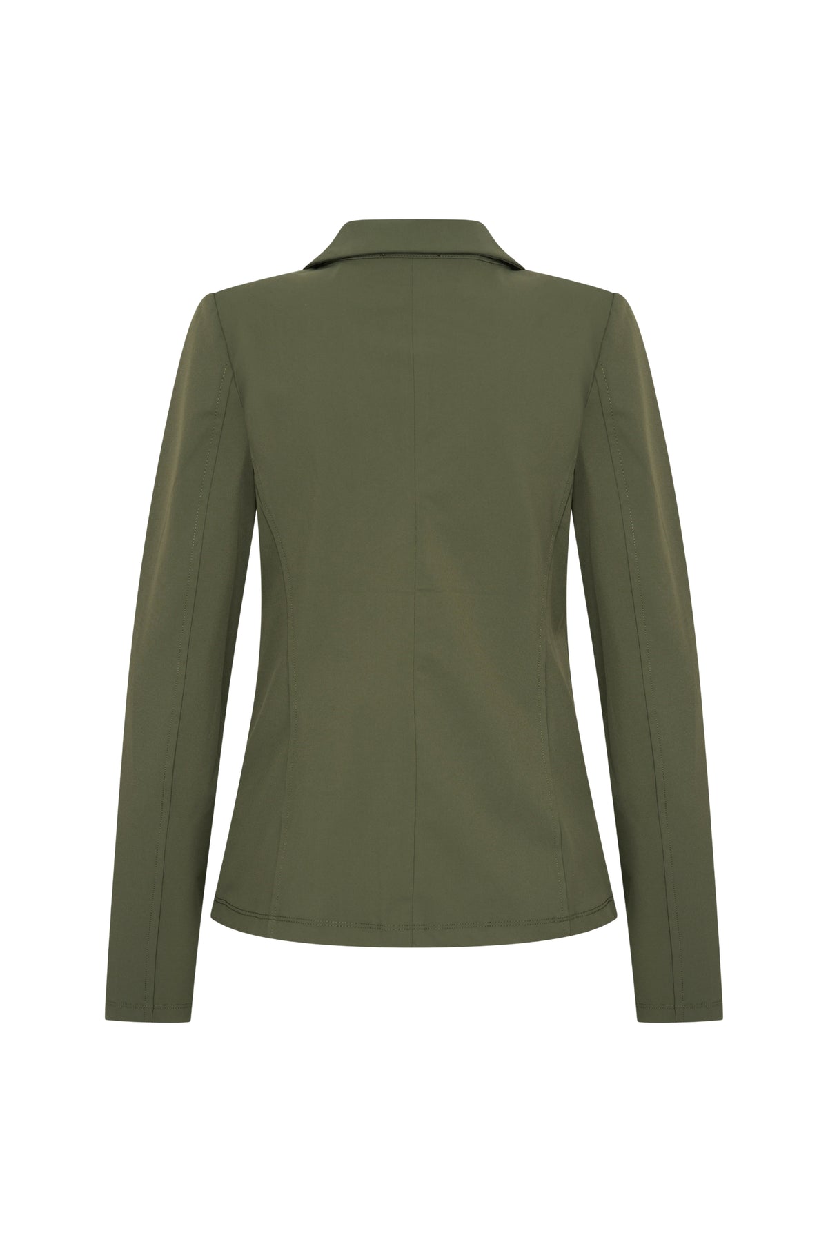 Mi Piace reiseblazer Deep Depth, lichtgewicht en comfortabel, getoond op een model met knopen en stijlvolle pasvorm.