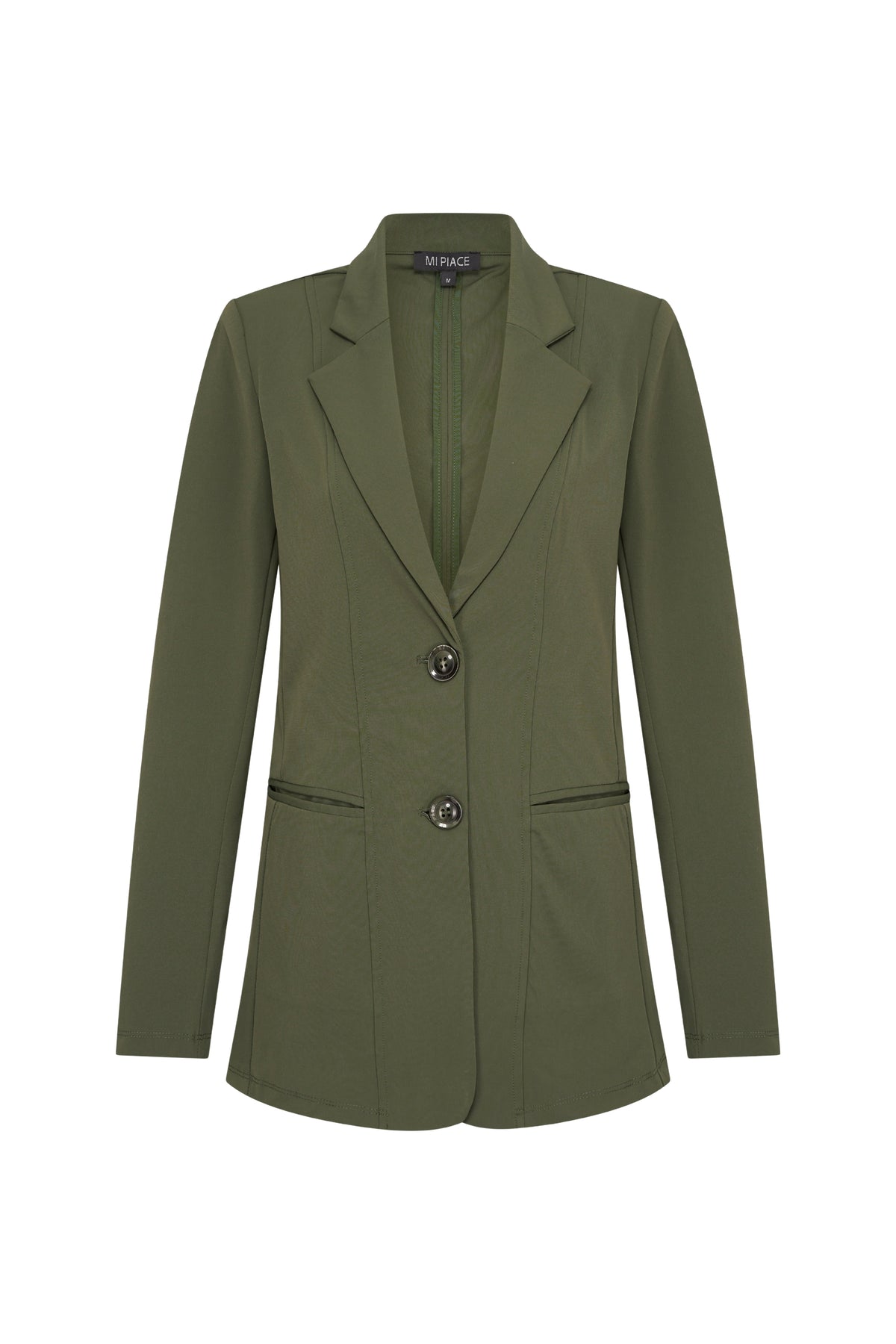 Mi Piace Travel Blazer Deep Depth, stijlvolle donkerblauwe blazer met moderne pasvorm en comfortabele stoffen.