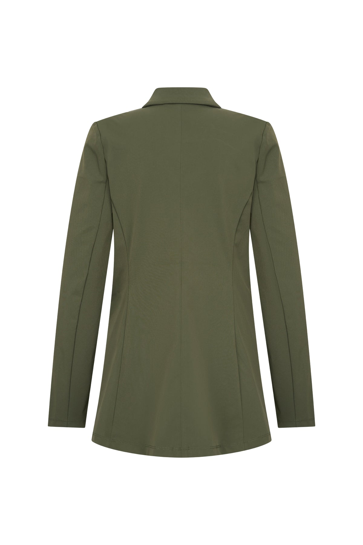 Lichte reisblazer van Mi Piace in diepe kleur, getoond op model met knoopsluiting en zakken, geschikt voor zakelijk en casual gebruik.