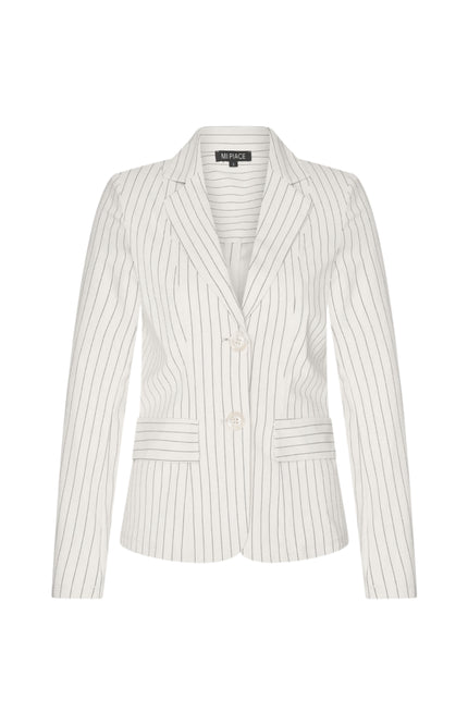 Mi Piace Travel Blazer Pin Stripe Print Kit Dark Blue 202015 Stretchshop.nl