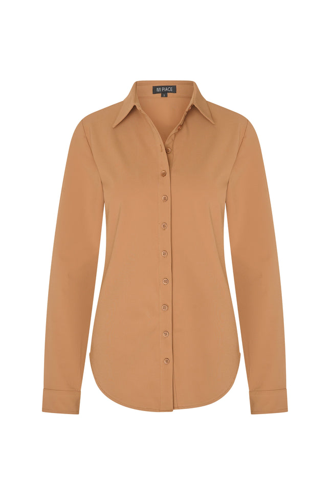 Mi Piace Travel Blouse Mocca 60840 Stretchshop.nl