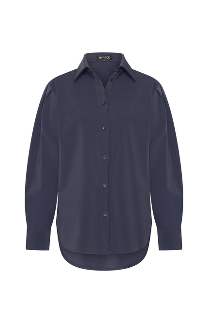 Mi Piace Travel Blouse Oversized Navy 202524 Stretchshop.nl