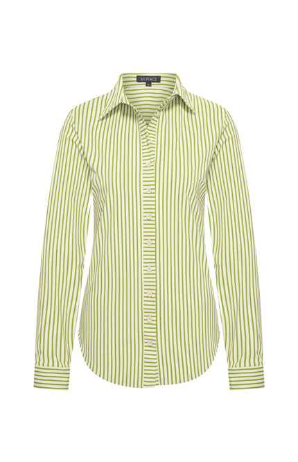 Mi Piace Travel Blouse Streep Print Kelp Forest Kit 60840 Stretchshop.nl
