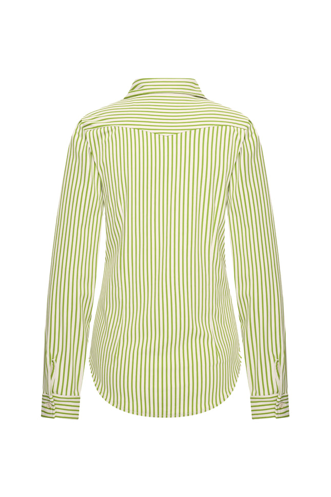 Mi Piace Travel Blouse Streep Print Kelp Forest Kit 60840 Stretchshop.nl