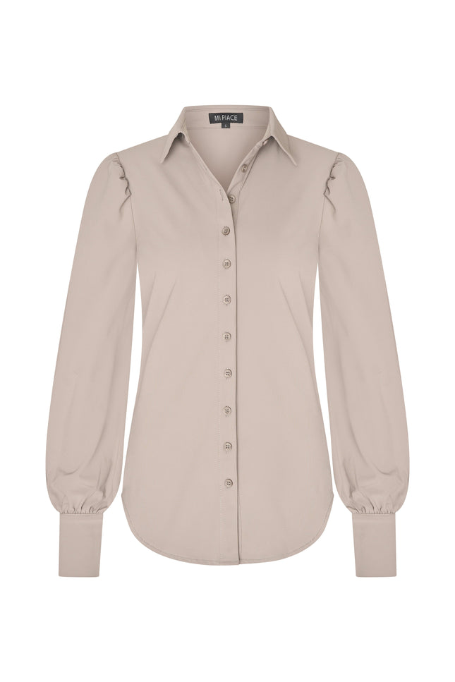 Mi Piace Travel Blouse Taupe 202037 Stretchshop.nl