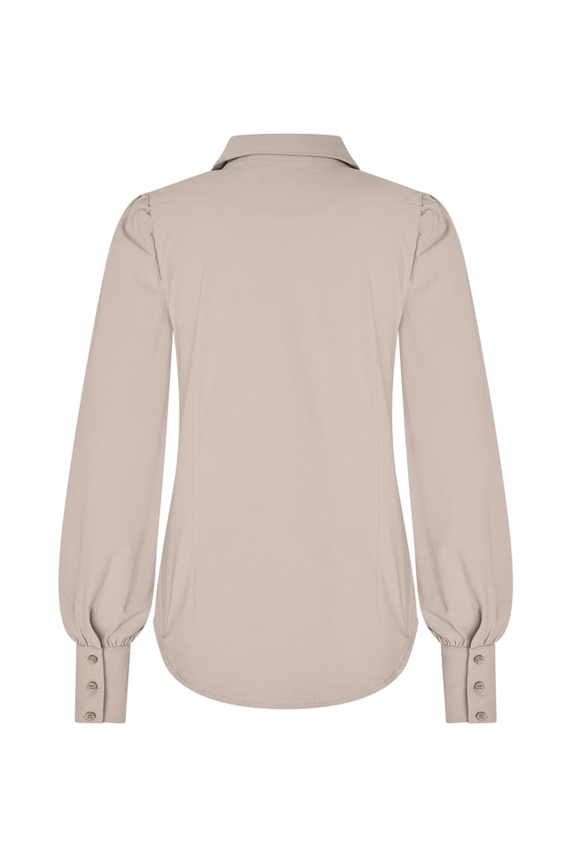 Mi Piace Travel Blouse Taupe 202037 Stretchshop.nl