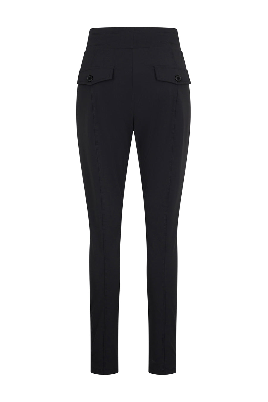 Zwarte Mi Piace reisbroek met comfortabele pasvorm en praktische zakken, geschikt voor reizen en dagelijks gebruik
