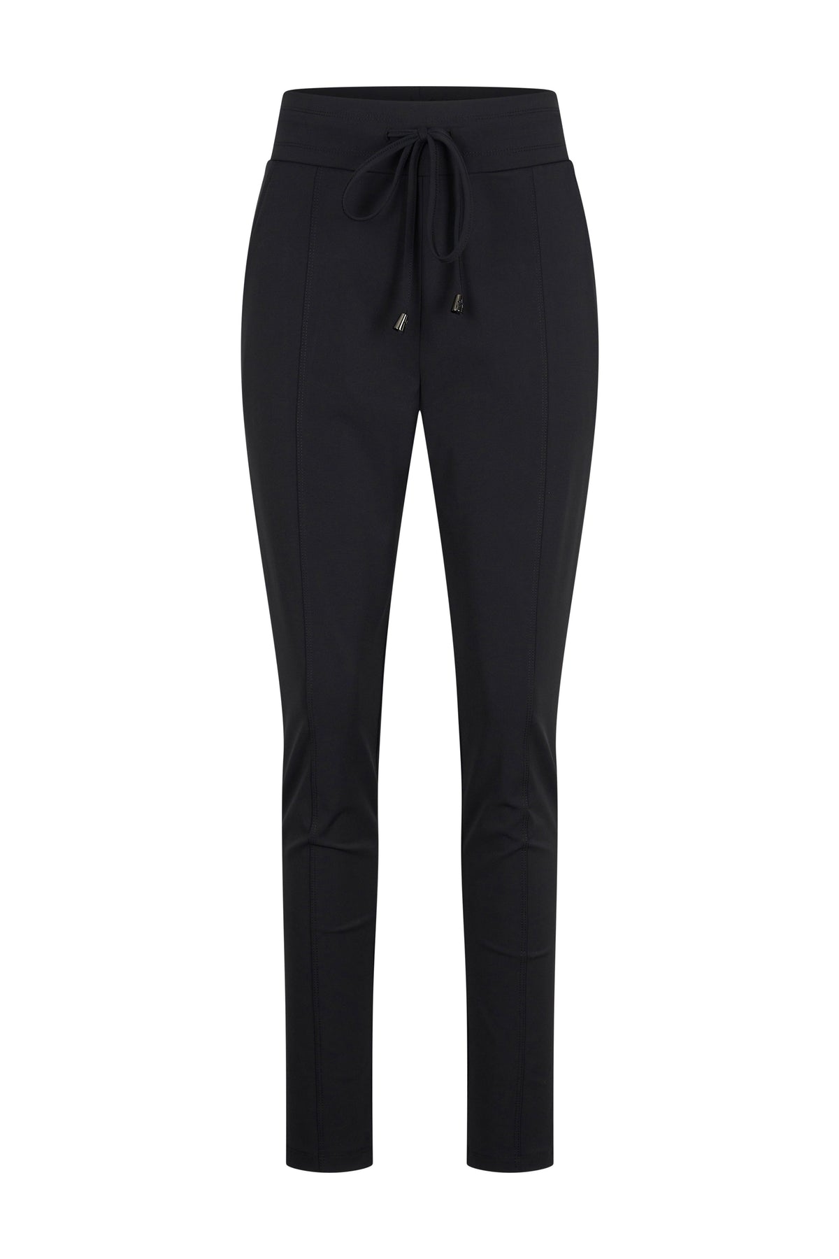 Zwarte reisbroek van Mi Piace met comfortabele pasvorm en praktische zakken, geschikt voor reizen en dagelijks gebruik.