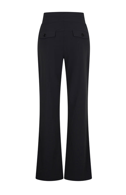 Mi Piace Travel broek flared Black 202089 Stretchshop.nl