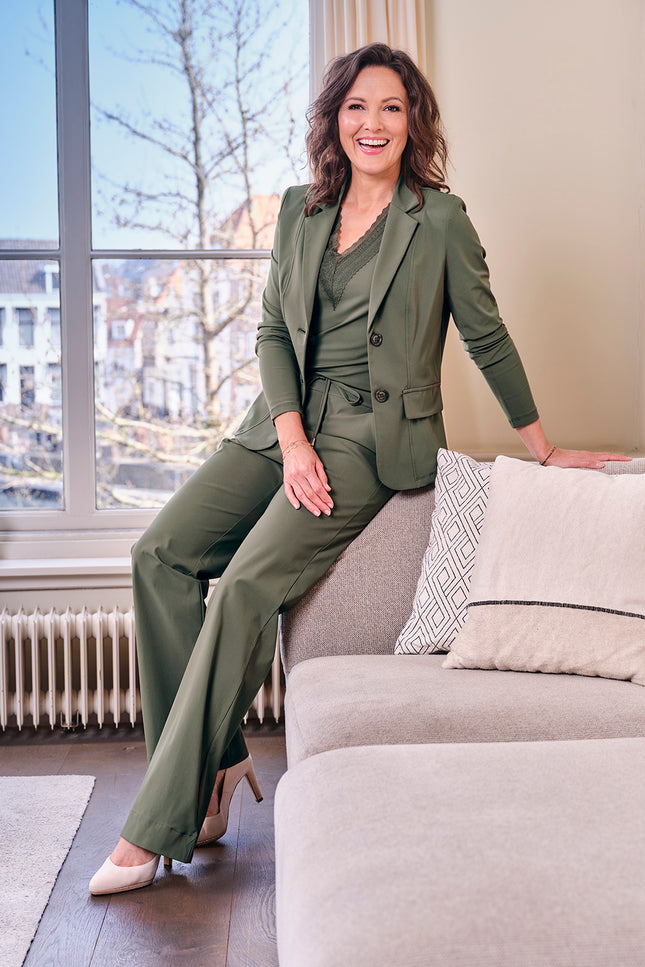 Mi Piace Travel broek flared deep depth 202089 Stretchshop.nl