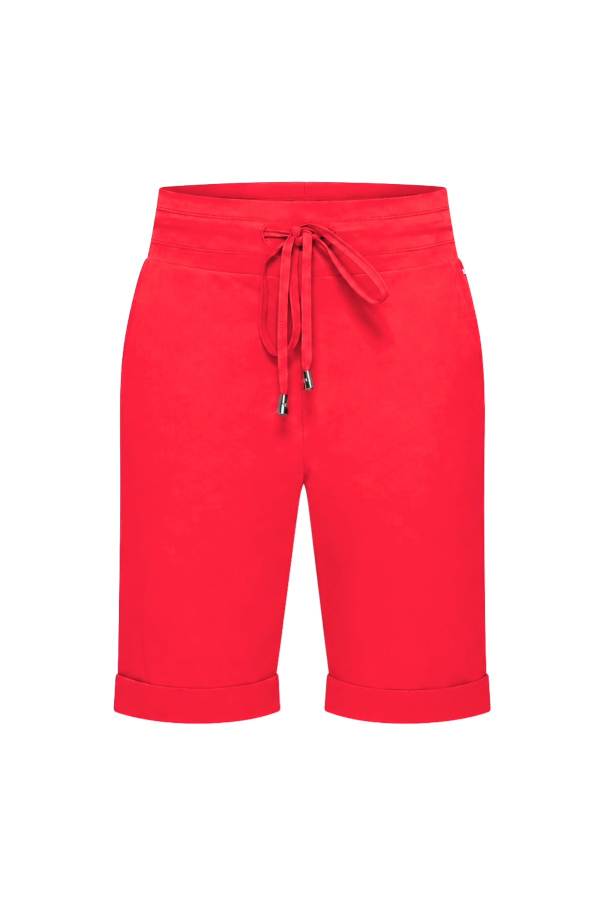 Lichte rode reisshorts van Mi Piace, casual stijl, elastische taille, geschikt voor reizen en ontspannen dagen.