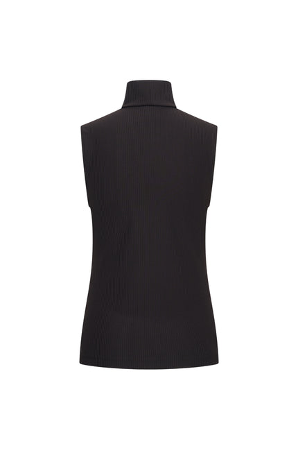 Travel Top Collar Ribbed Black 202642