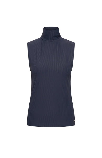 Travel Top Collar Ribbed Navy 202642