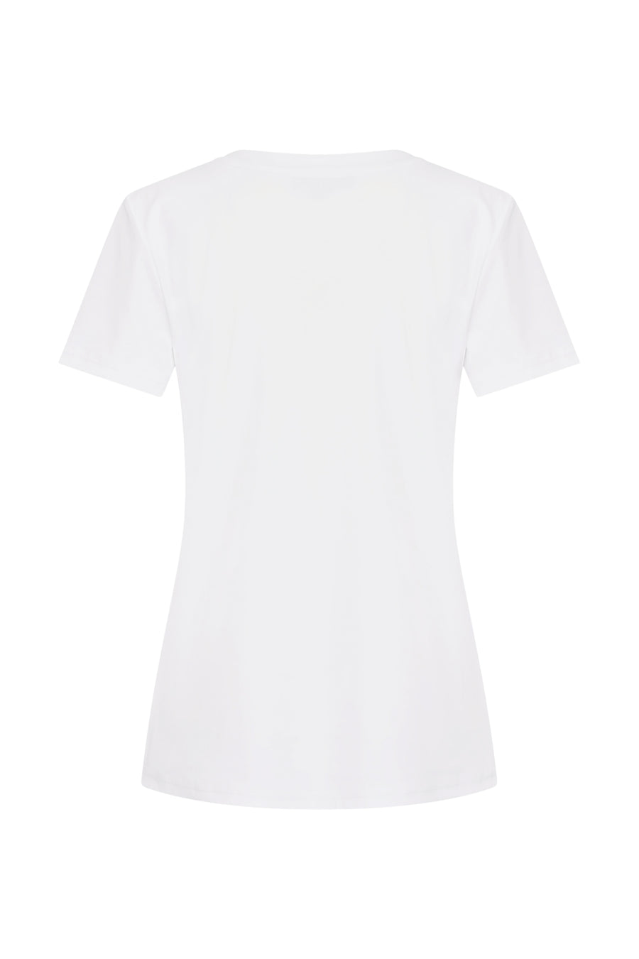 Witte reis-top van Mi Piace met korte mouwen en ronde hals, ideaal voor comfortabel reizen en casual kleding.