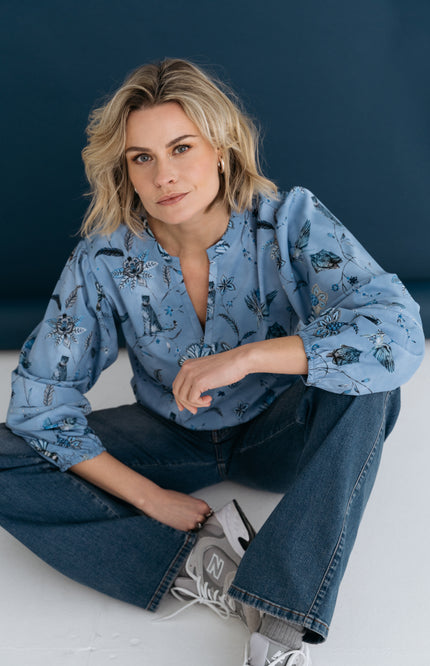 Blouse Pydia Blue Butterfly