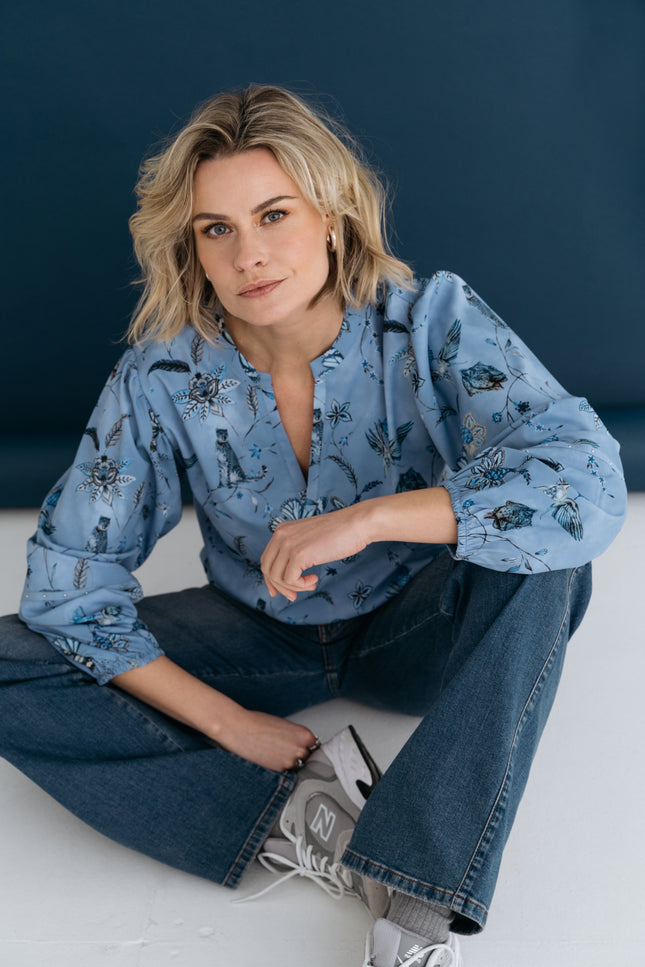 Blouse Pydia Blue Butterfly