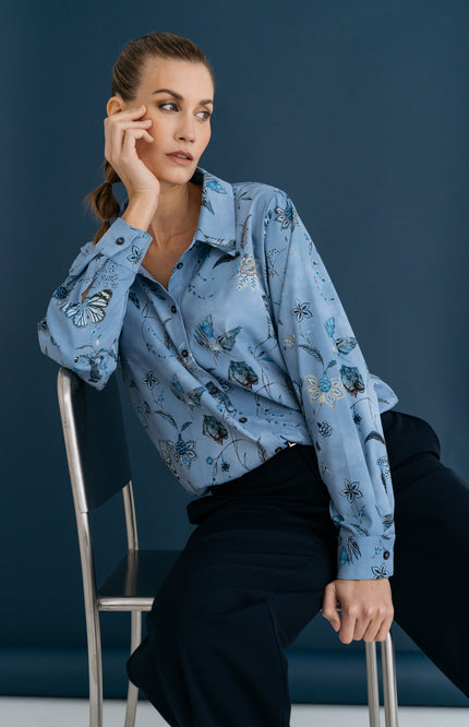Blouse Pydia Blue Butterfly
