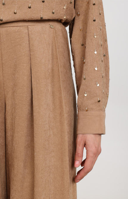 Blouse Ally Paillet Beads Toffee NKF02129