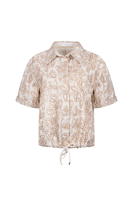 Nukus Blouse Leonora Paillet Sand NKS02115 Stretchshop.nl