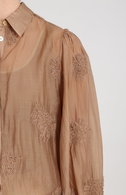 Blouse Milanova Embroidery Toffee NKF02142