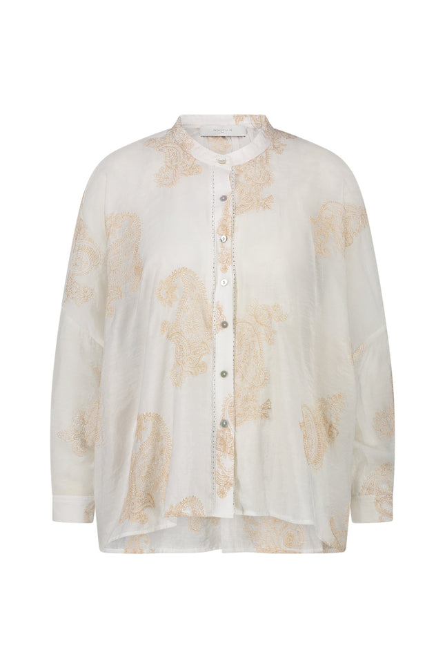 Nukus Blouse Rosan Embroidery OffWhite NKS02077 Stretchshop.nl