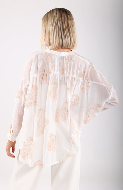 Nukus Blouse Rosan Embroidery OffWhite NKS02077 Stretchshop.nl