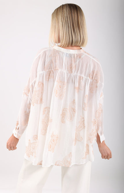 Nukus Blouse Rosan Embroidery OffWhite NKS02077 Stretchshop.nl