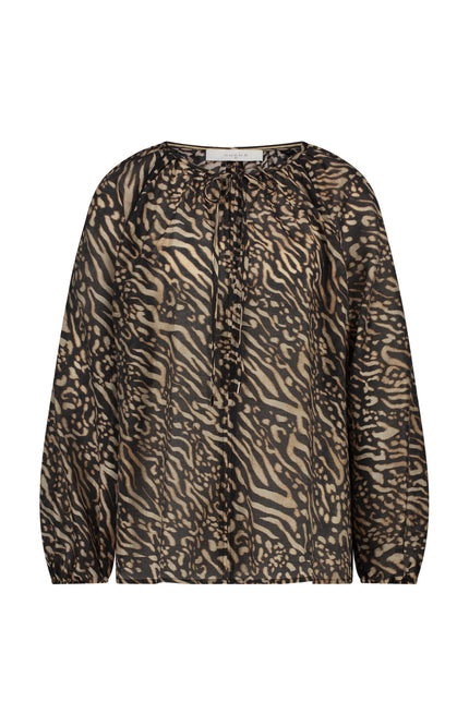 Nukus Blouse Yoni Black Sand NKS02092 Stretchshop.nl