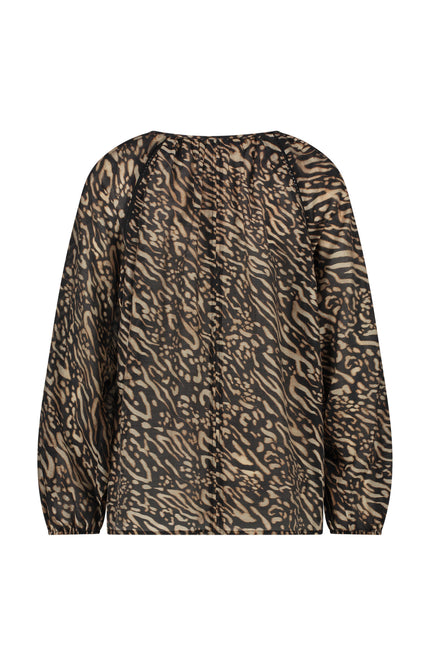 Nukus Blouse Yoni Black Sand NKS02092 Stretchshop.nl