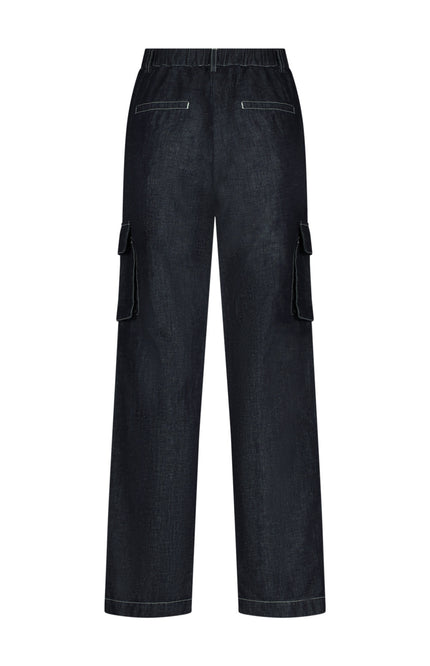 Nukus Broek Flora Dark Denim NKS09021 Stretchshop.nl