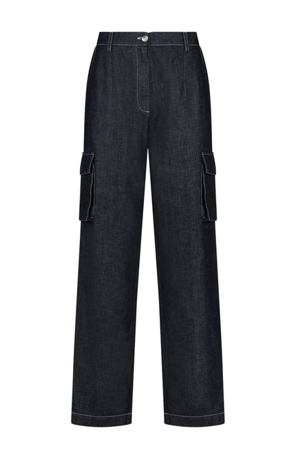 Nukus Broek Flora Dark Denim NKS09021 Stretchshop.nl