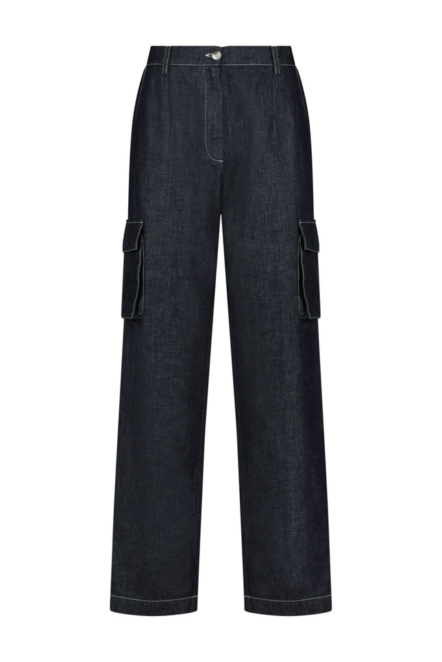 Nukus Broek Flora Dark Denim NKS09021 Stretchshop.nl