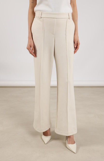 Nukus Broek Jill Scuba Offwhite NKS09008 Stretchshop.nl