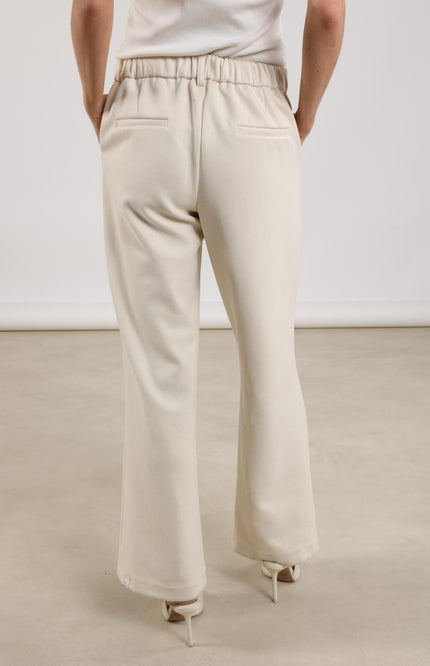 Nukus Broek Jill Scuba Offwhite NKS09008 Stretchshop.nl