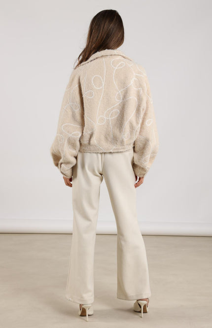 Nukus Broek Jill Scuba Offwhite NKS09008 Stretchshop.nl