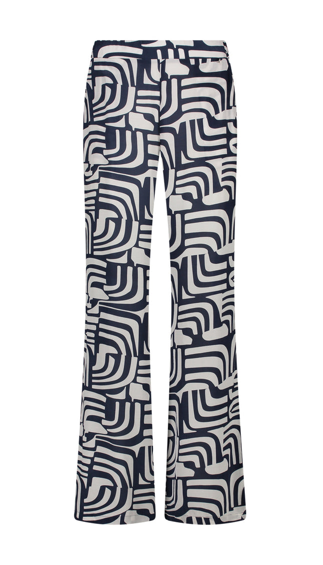 Nukus Broek Josephine Offwhite Navy NKS09025 Stretchshop.nl