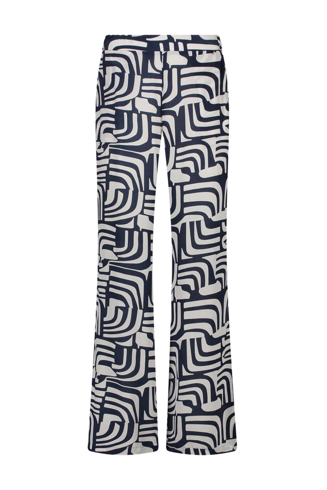 Nukus Broek Josephine Offwhite Navy NKS09025 Stretchshop.nl