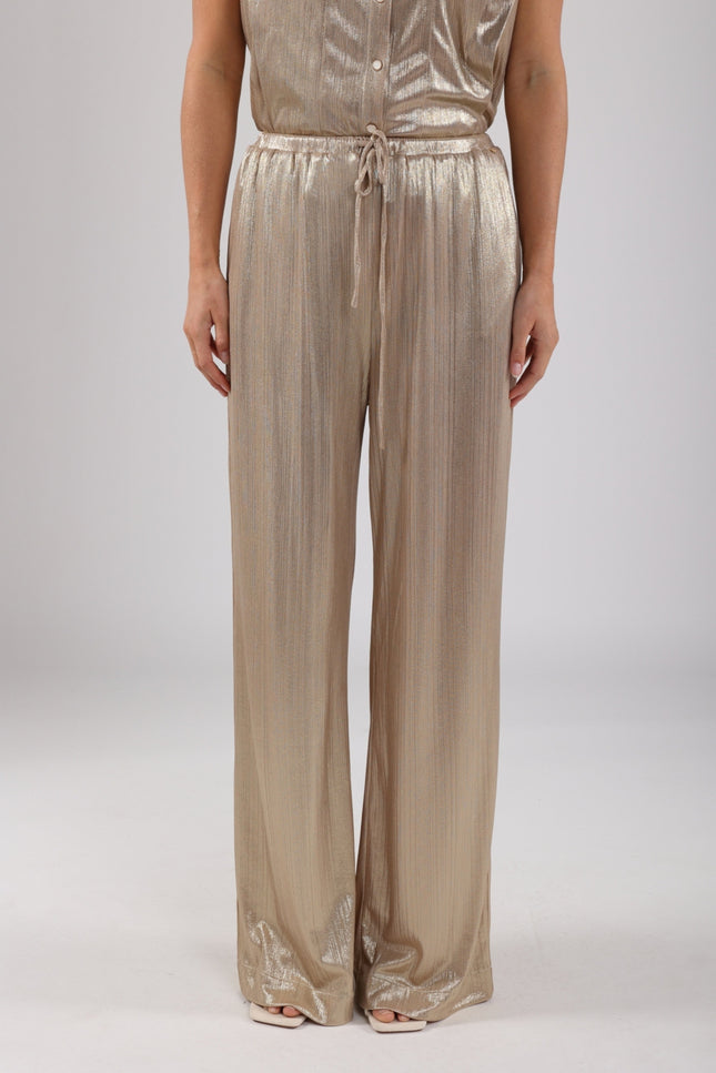 Nukus Broek Mila Shiny Gold NKS09009 Stretchshop.nl