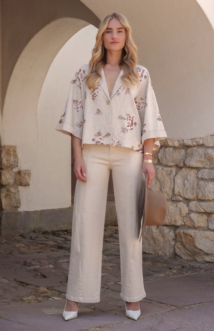 Nukus Blazer Bregje Paillet Sand NKS11011 Stretchshop.nl