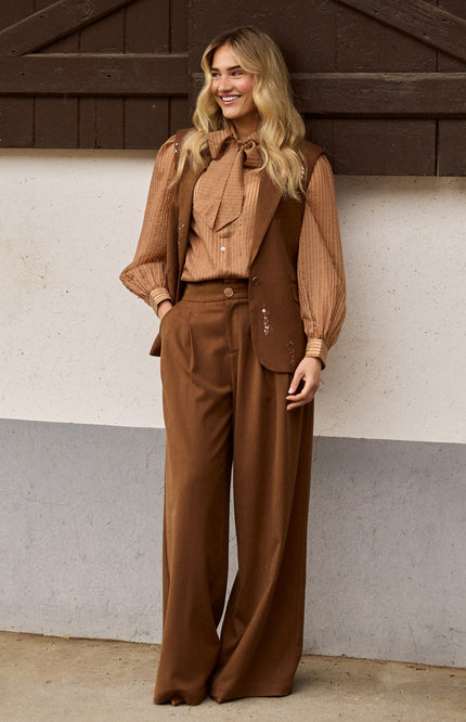 Gilet Chlo Paillet Espresso NKF08045