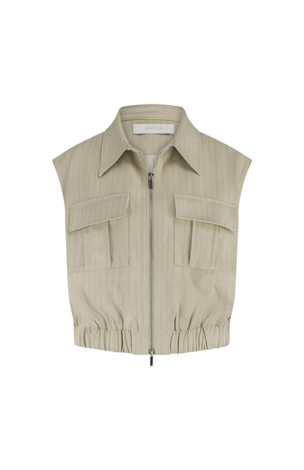 Nukus Gilet Veerle Stripe Sand NKF08006 Stretchshop.nl