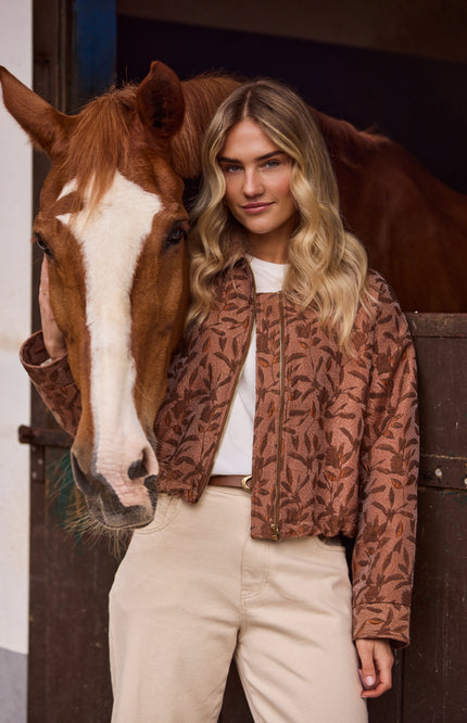 Jacket Daisey Flower Toffee NKF13122