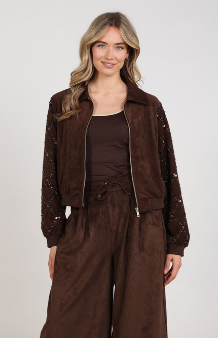 Jacket Daisy Suede Chocolate NKF13145